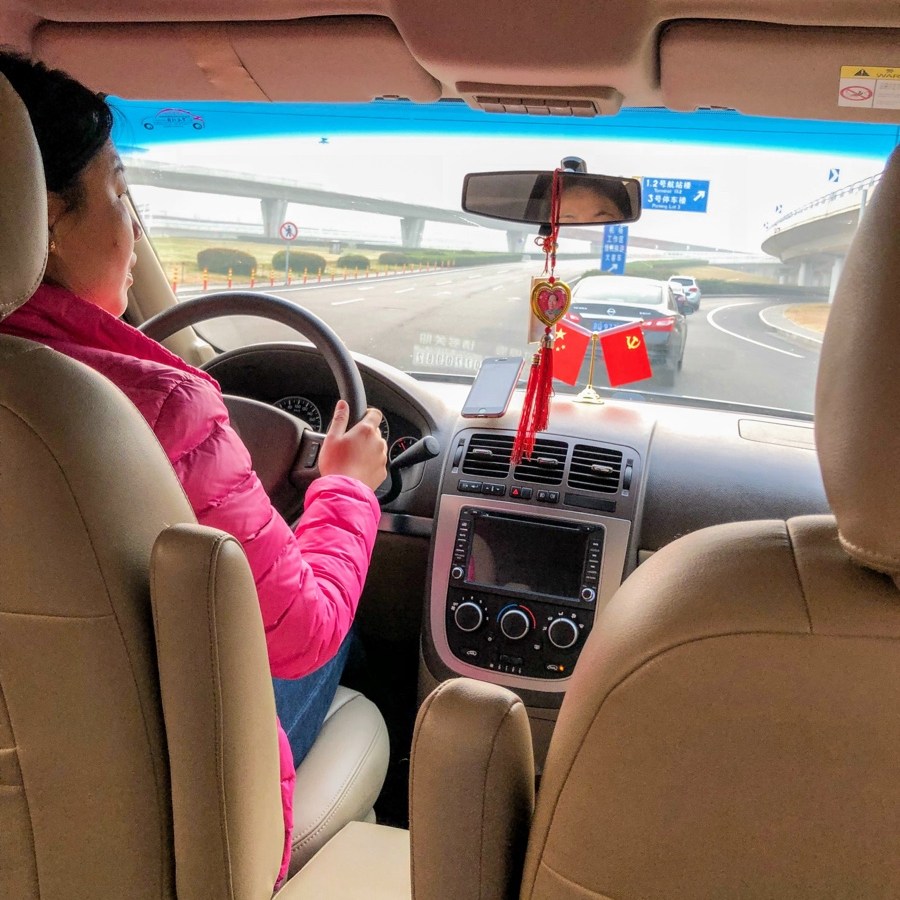 My tour guide, Jenny driving